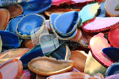 Image of color agate mineral collection