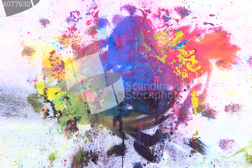 Image of cmyk toner powder (cyan, magenta, yellow, black)