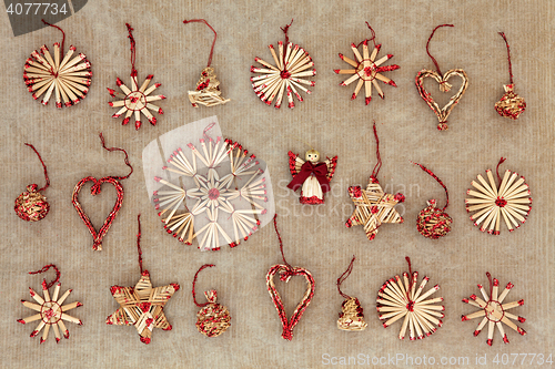 Image of Straw Christmas Tree Decorations