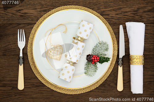 Image of Christmas Still Life Table Setting