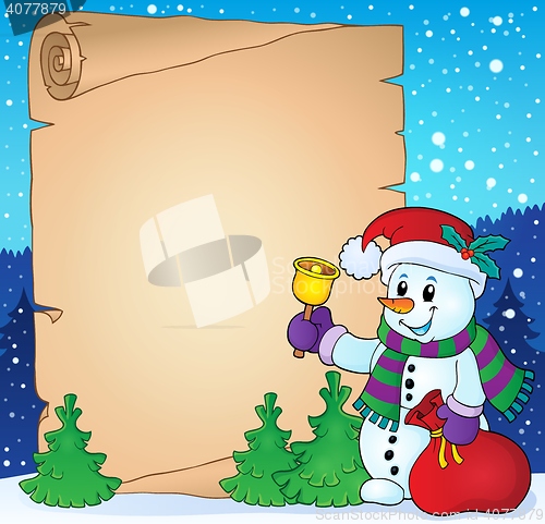 Image of Parchment with Christmas snowman theme 2
