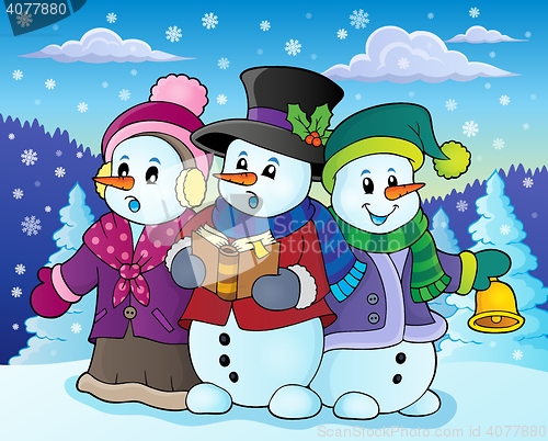 Image of Snowmen carol singers theme image 4