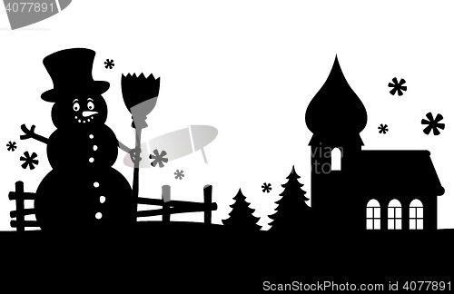 Image of Snowman silhouette theme image 2