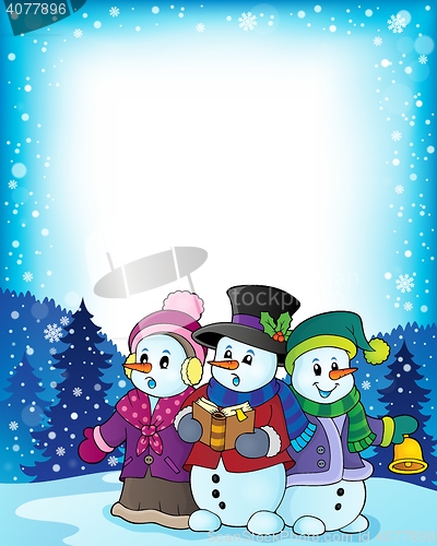 Image of Snowmen carol singers theme image 3
