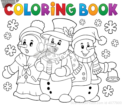 Image of Coloring book snowmen carol singers