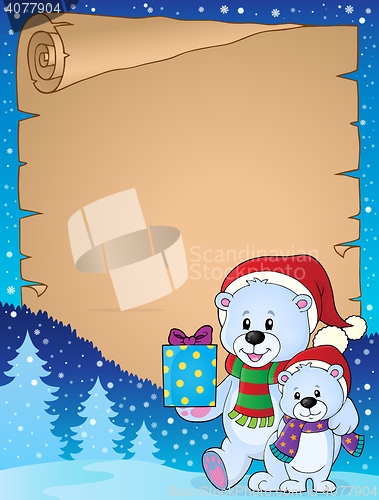 Image of Parchment with Christmas bears theme 2