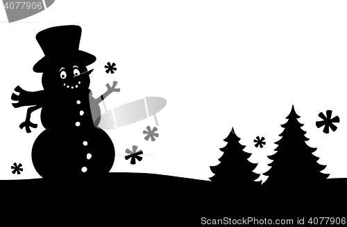 Image of Snowman silhouette theme image 1