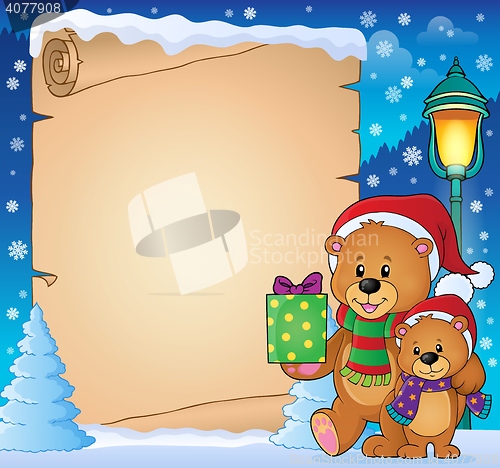 Image of Parchment with Christmas bears theme 3