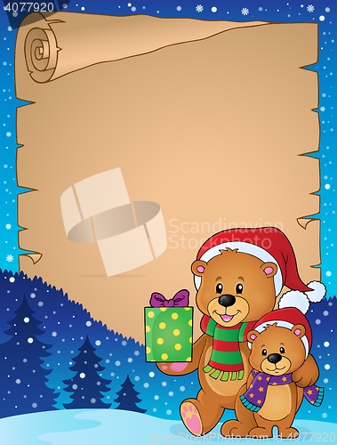 Image of Parchment with Christmas bears theme 1