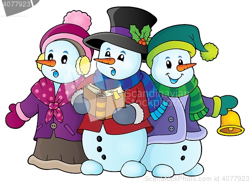 Image of Snowmen carol singers theme image 1