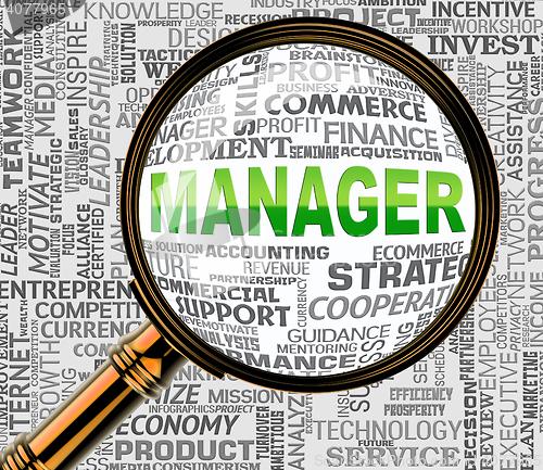 Image of Manager Magnifier Shows Managing Magnification And Boss