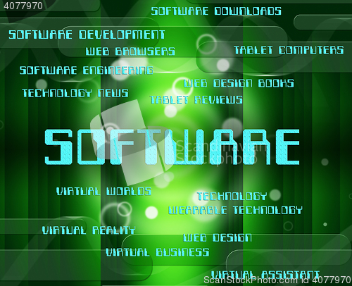 Image of Software Word Indicates Shareware Text And Programming