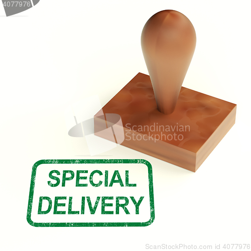 Image of Special Delivery Stamp Shows Secure And Important Shipping