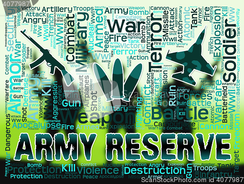 Image of Army Reserve Means Armed Force And Booked