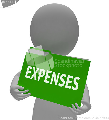 Image of Expenses Folder Indicates Finances Spending And File 3d Renderin