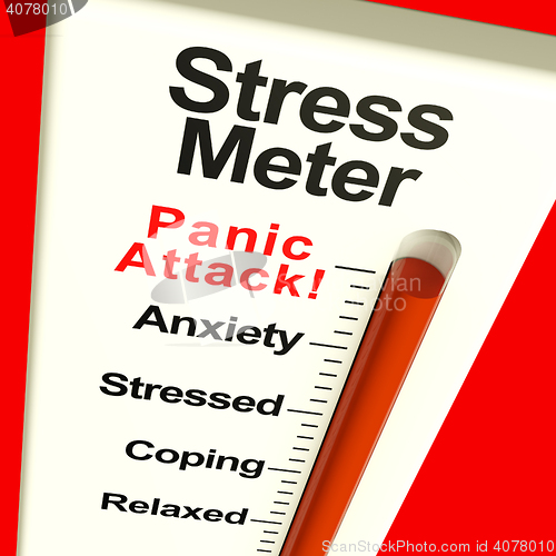 Image of Stress Meter Showing  Panic Attack From Stress Or Worry