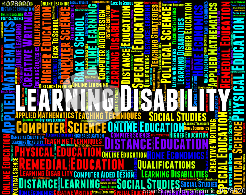 Image of Learning Disability Words Represents Special Needs And Disabled