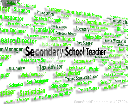 Image of Secondary School Teacher Shows Senior Schools And Career