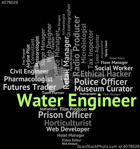 Image of Water Engineer Means Aqua Occupations And Position