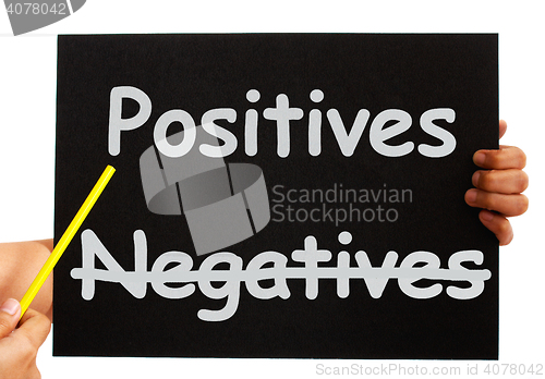 Image of Negatives Positives Board Shows Analysis Or Plusses