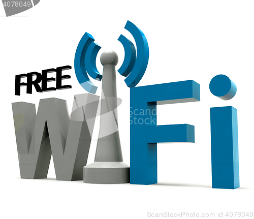 Image of Boxed Free Wifi Internet Symbol Shows Coverage