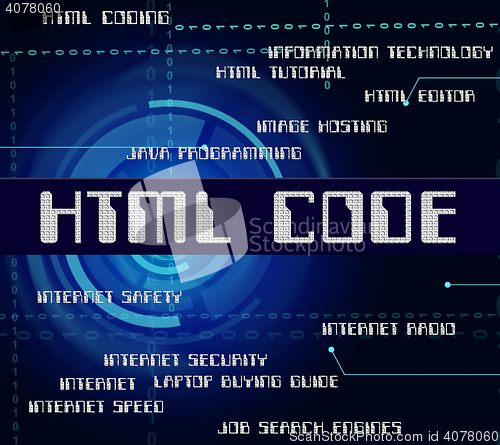 Image of Html Code Shows Hypertext Markup Language And Cipher