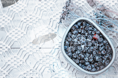 Image of Blueberries On Openwork Tablecloth