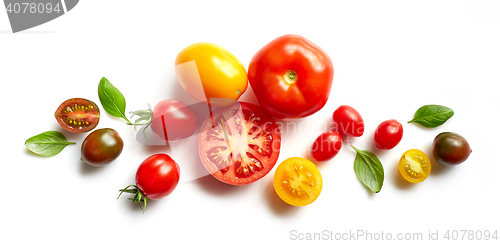 Image of various colorful tomatoes