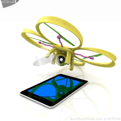 Image of Drone with tablet pc