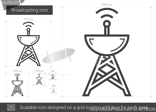 Image of Broadcasting line icon.