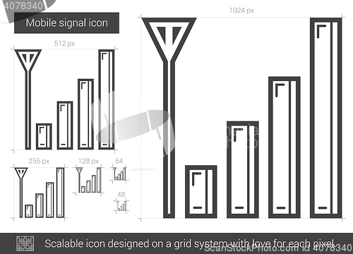 Image of Mobile signal line icon.