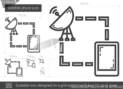 Image of Satellite phone line icon.