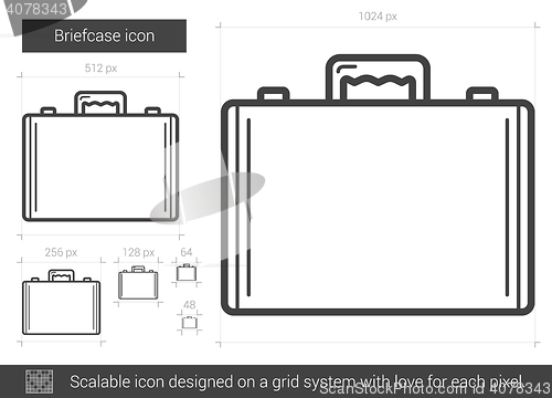 Image of Briefcase line icon.