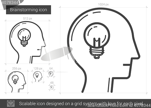 Image of Brainstorming line icon.