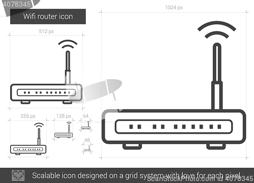 Image of Wifi router line icon.