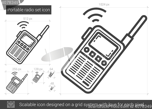 Image of Portable radio set line icon.