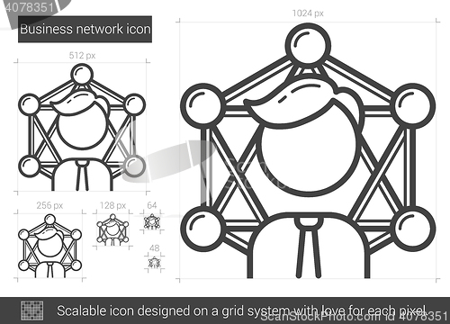 Image of Business network line icon.