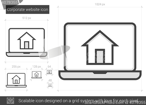 Image of Corporate website line icon.