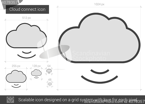 Image of Cloud connect line icon.