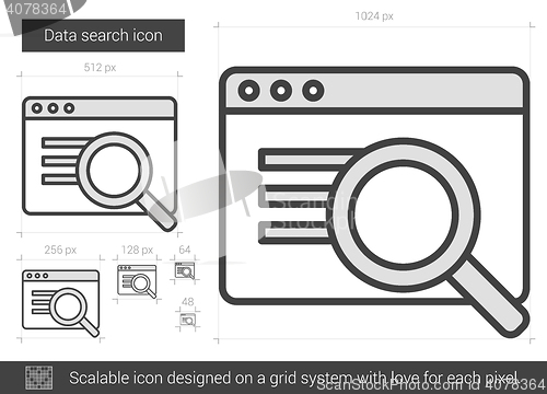 Image of Data search line icon.