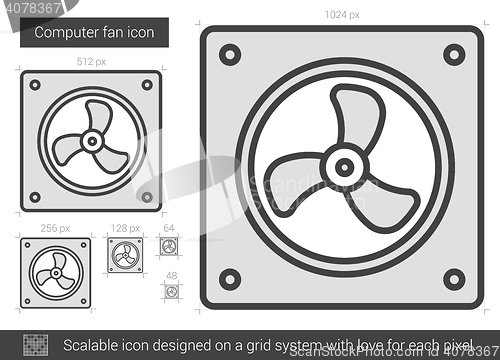 Image of Computer fan line icon.