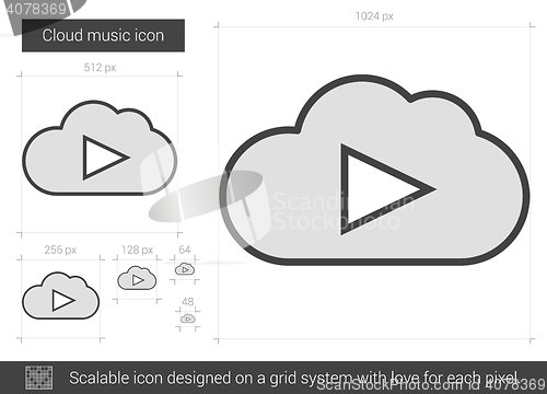 Image of Cloud music line icon.