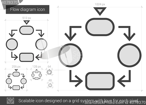 Image of Flow diagram line icon.