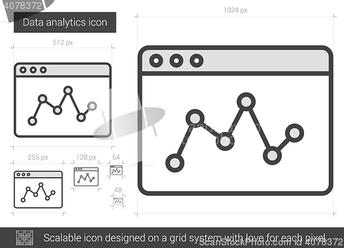 Image of Data analytics line icon.