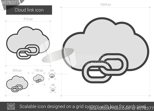 Image of Cloud link line icon.