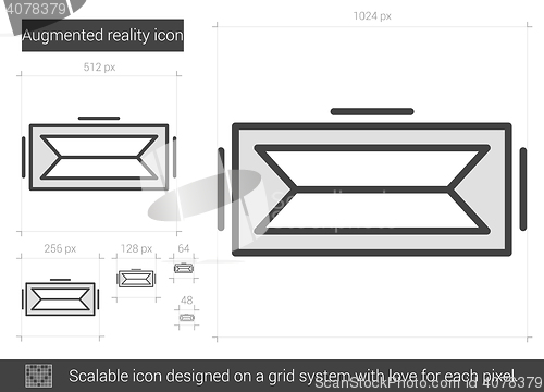 Image of Augmented reality line icon.