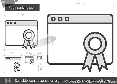 Image of Page ranking line icon.