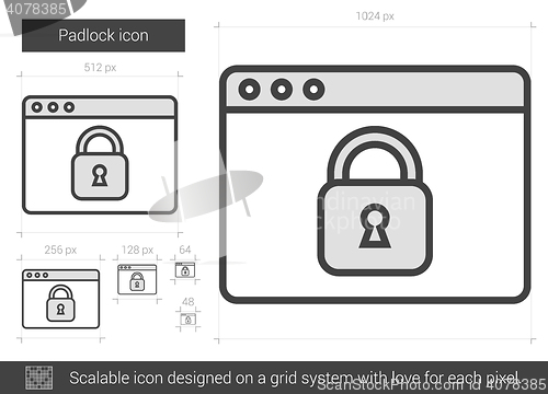 Image of Padlock line icon.