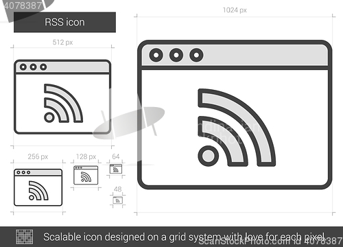 Image of RSS line icon.