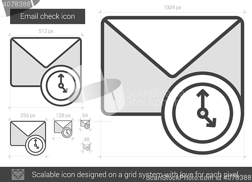 Image of Email check line icon.